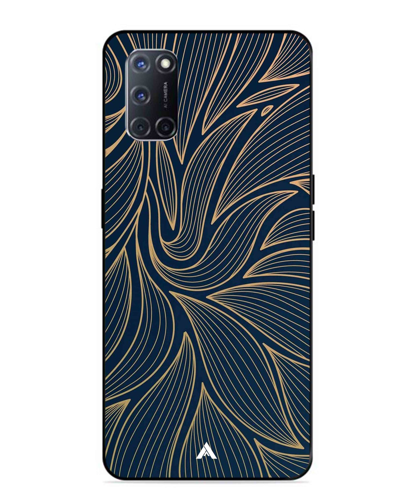 Stripe Pattern 18 Metal Back Cover Phone Case for Oppo A52