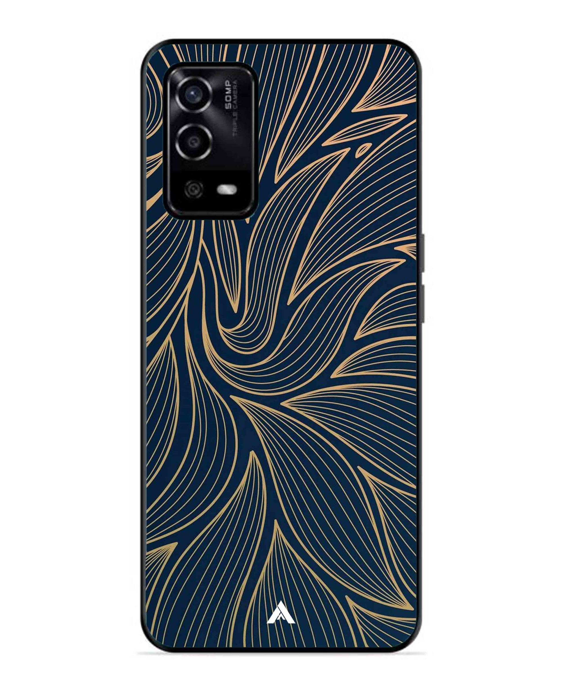 Stripe Pattern 18 Metal Back Cover Phone Case for Oppo A55