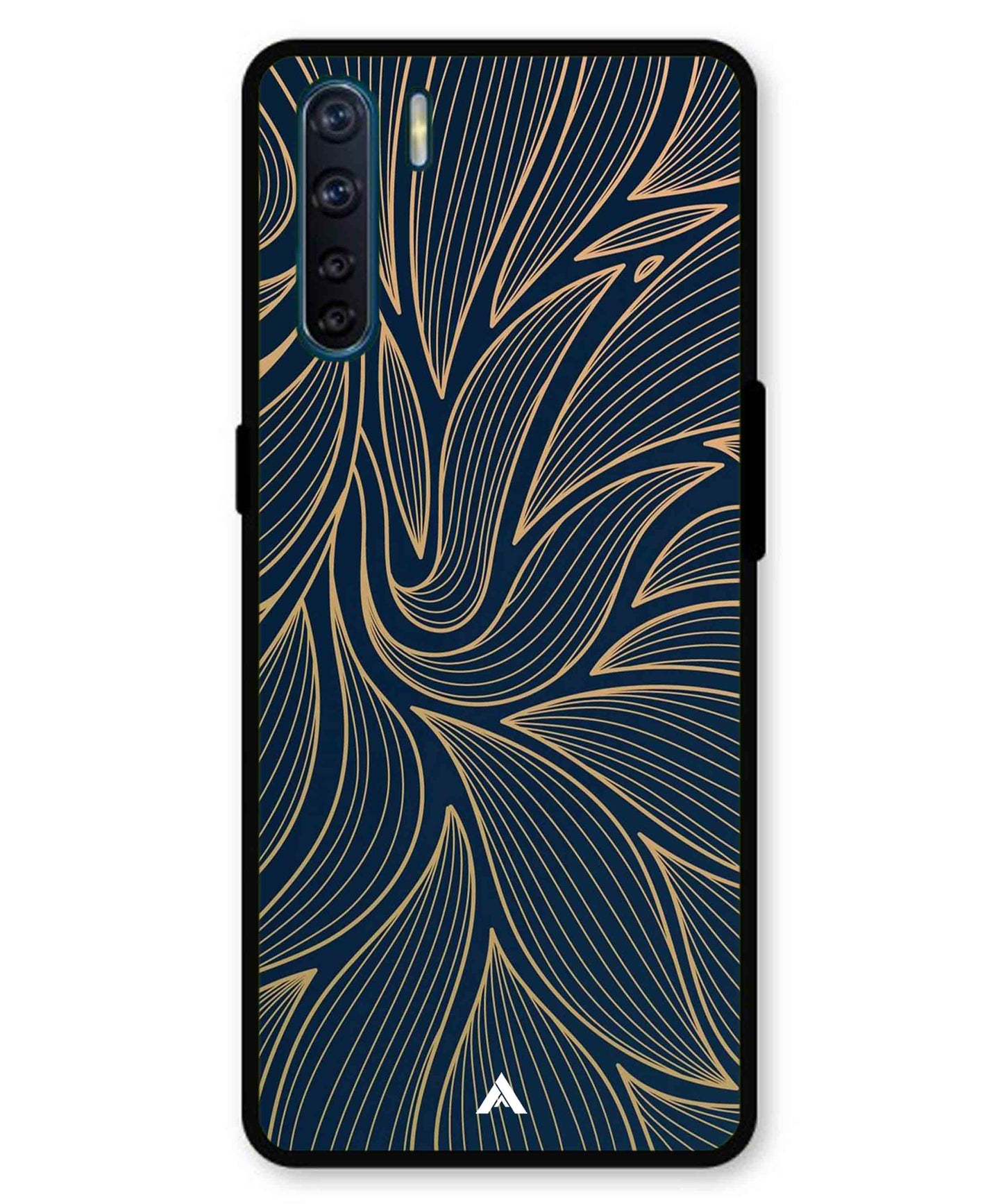 Stripe Pattern 18 Metal Back Cover Phone Case for Oppo F15