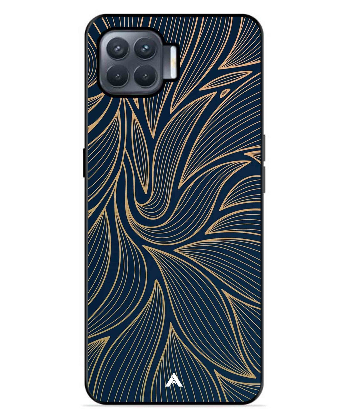 Stripe Pattern 18 Metal Back Cover Phone Case for Oppo F17 Pro