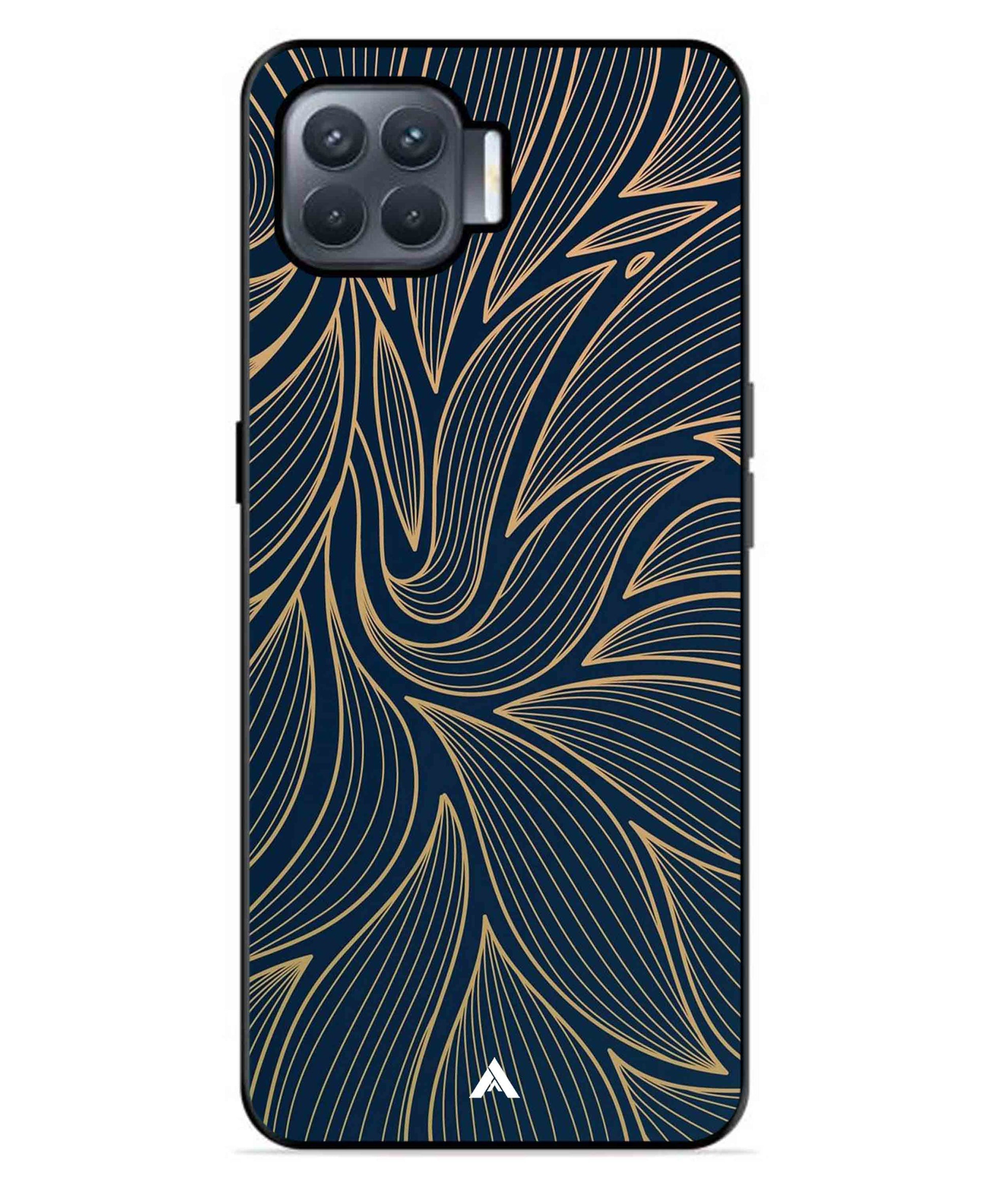 Stripe Pattern 18 Metal Back Cover Phone Case for Oppo F17 Pro