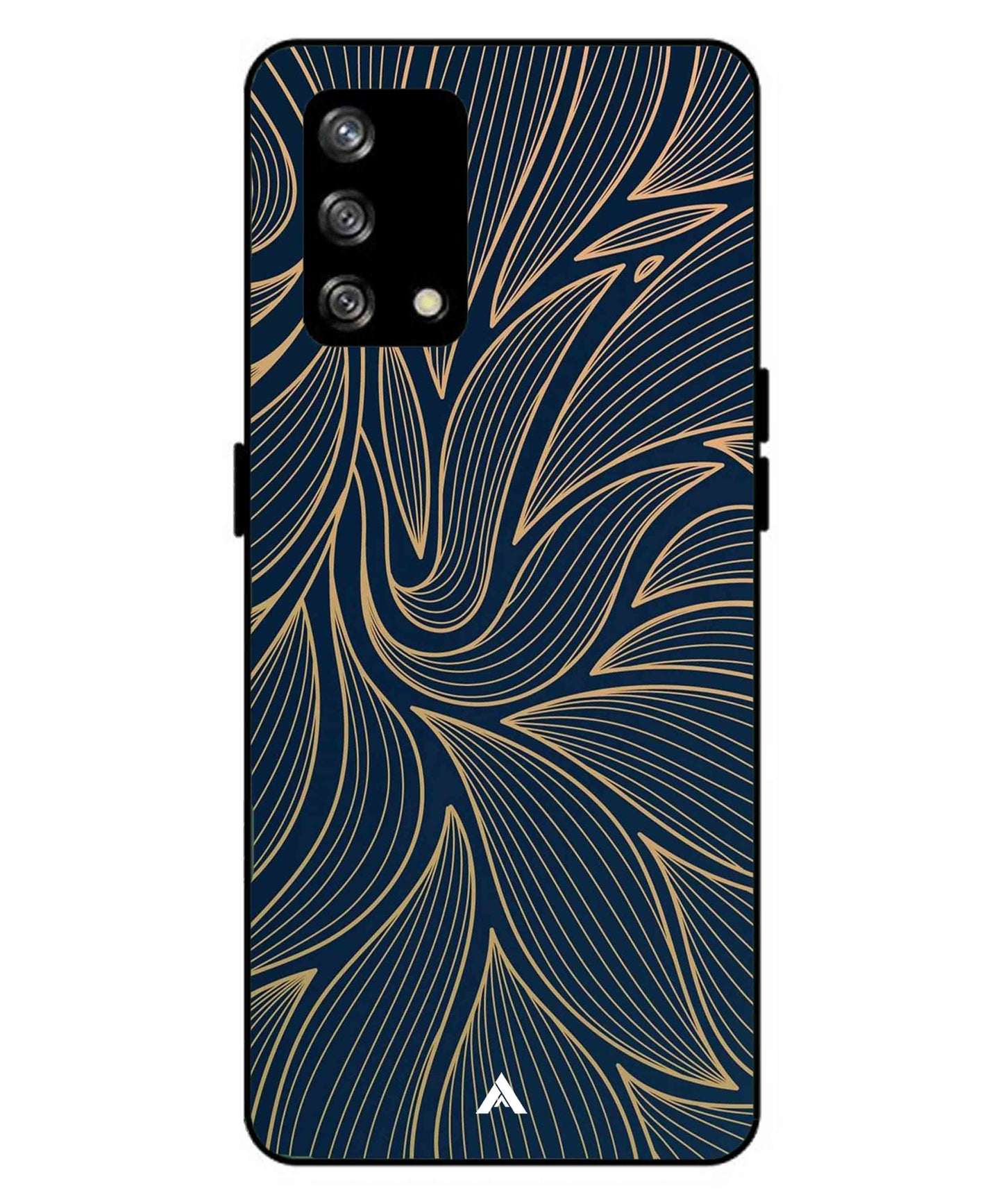 Stripe Pattern 18 Metal Back Cover Phone Case for Oppo F19