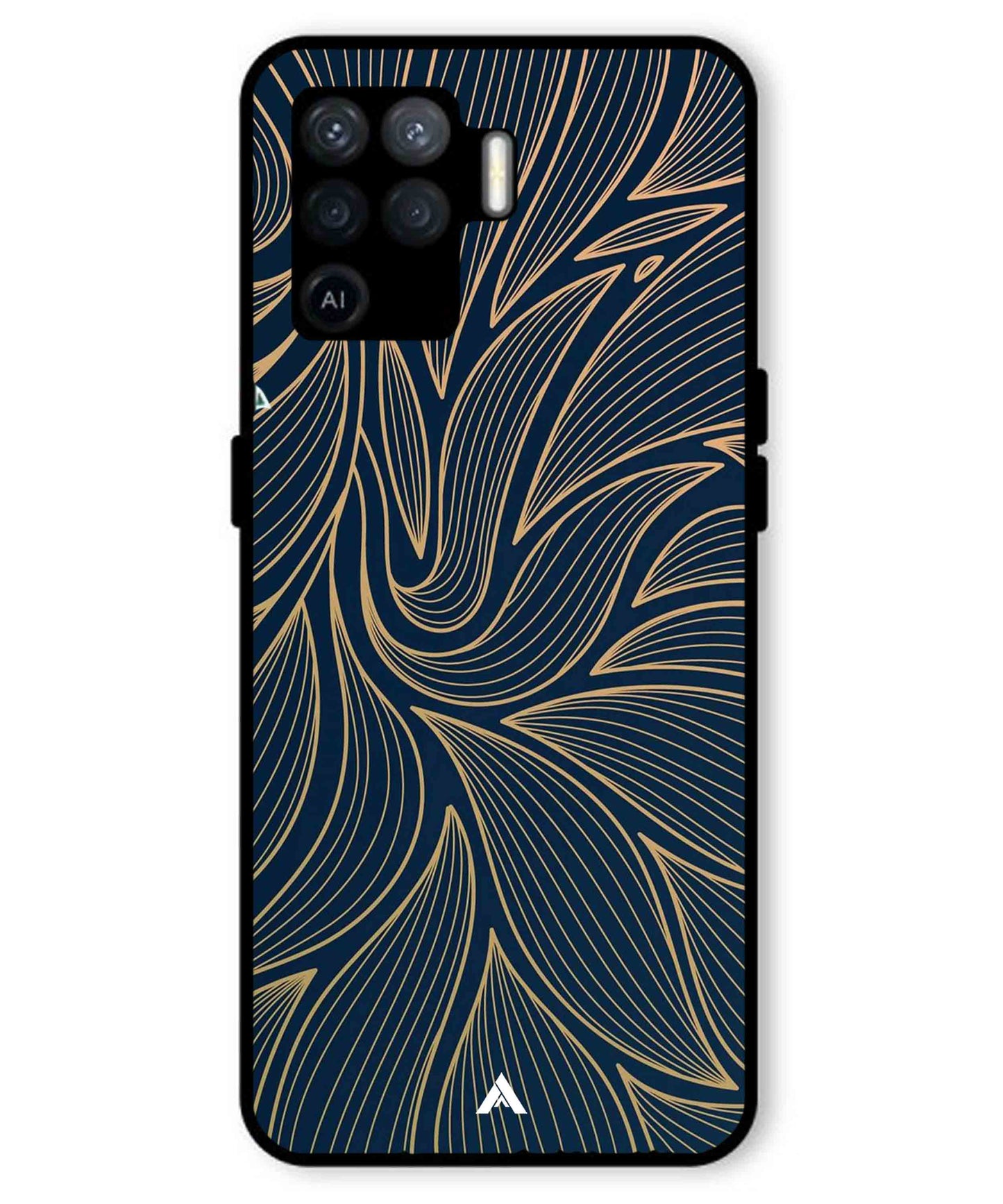 Stripe Pattern 18 Metal Back Cover Phone Case for Oppo F19 Pro