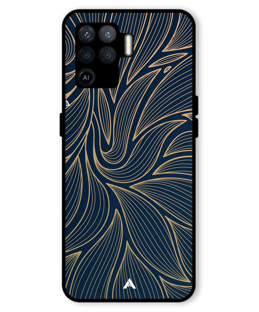 Stripe Pattern 18 Metal Back Cover Phone Case for Oppo F19 Pro