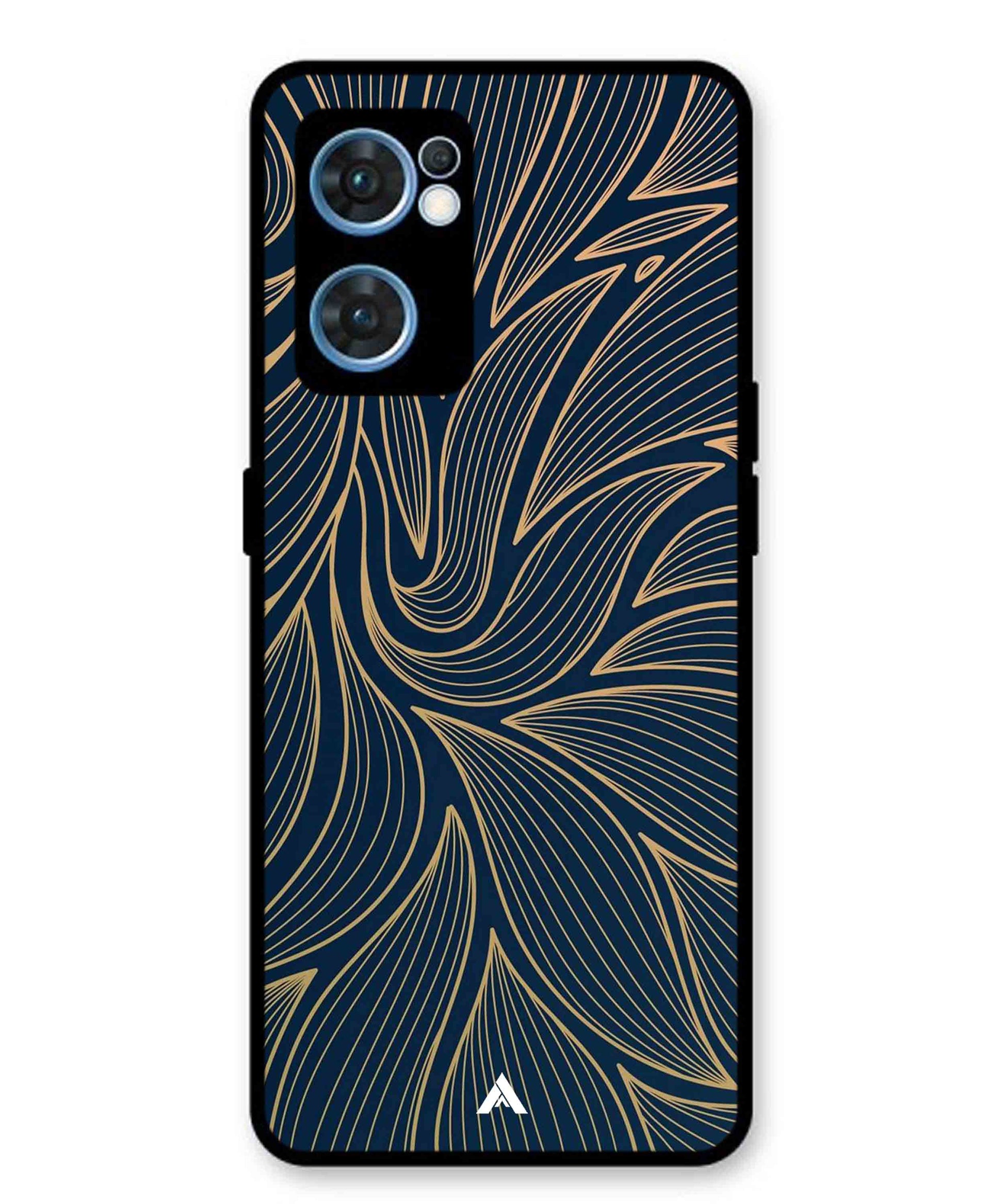 Stripe Pattern 18 Metal Back Cover Phone Case for Oppo F21 Pro 4G