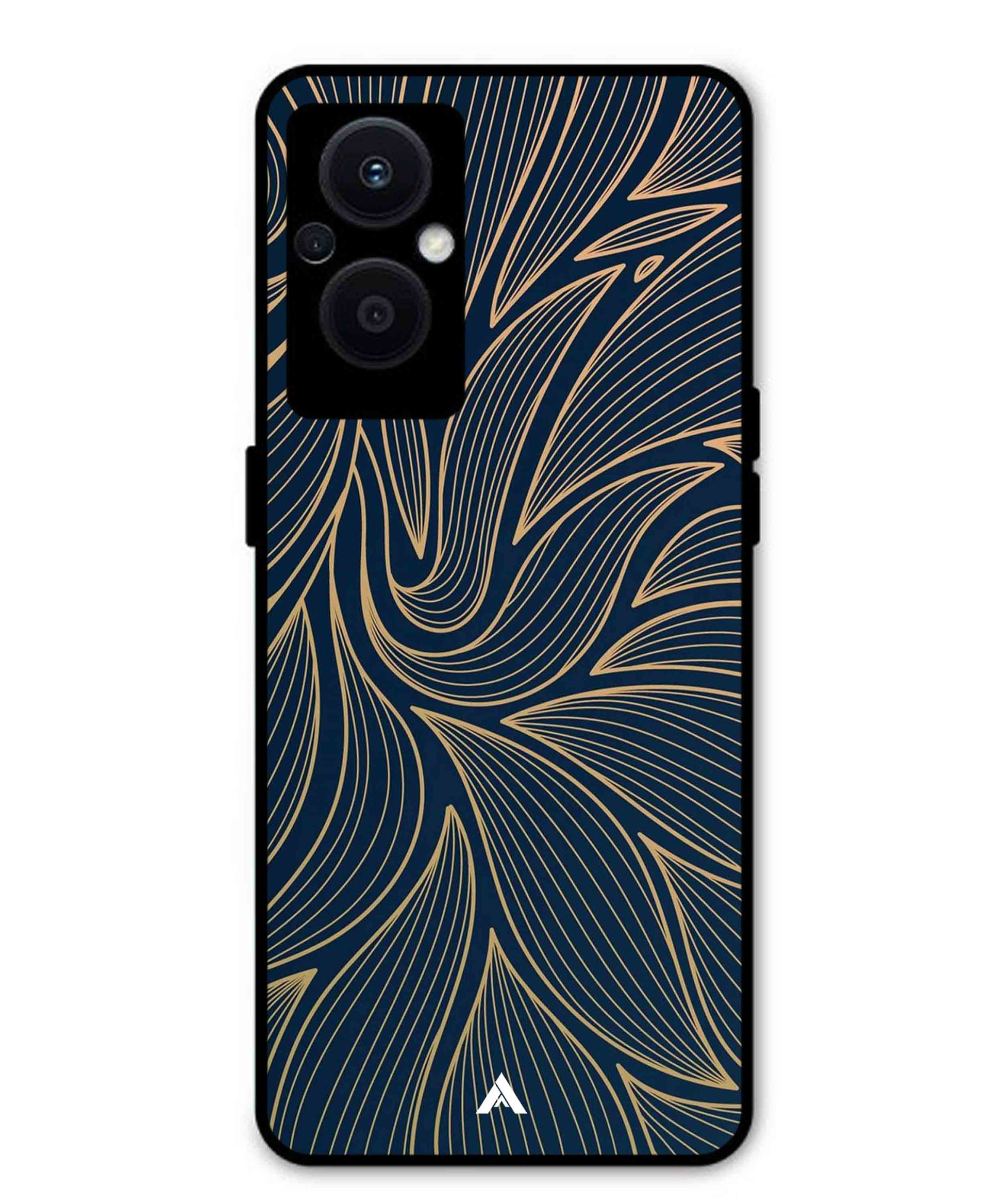 Stripe Pattern 18 Metal Back Cover Phone Case for Oppo F21 Pro 5G