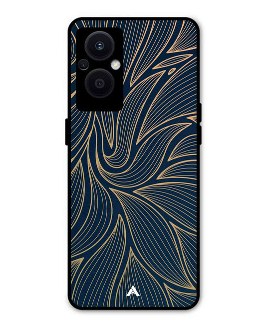 Stripe Pattern 18 Metal Back Cover Phone Case for Oppo F21 Pro 5G