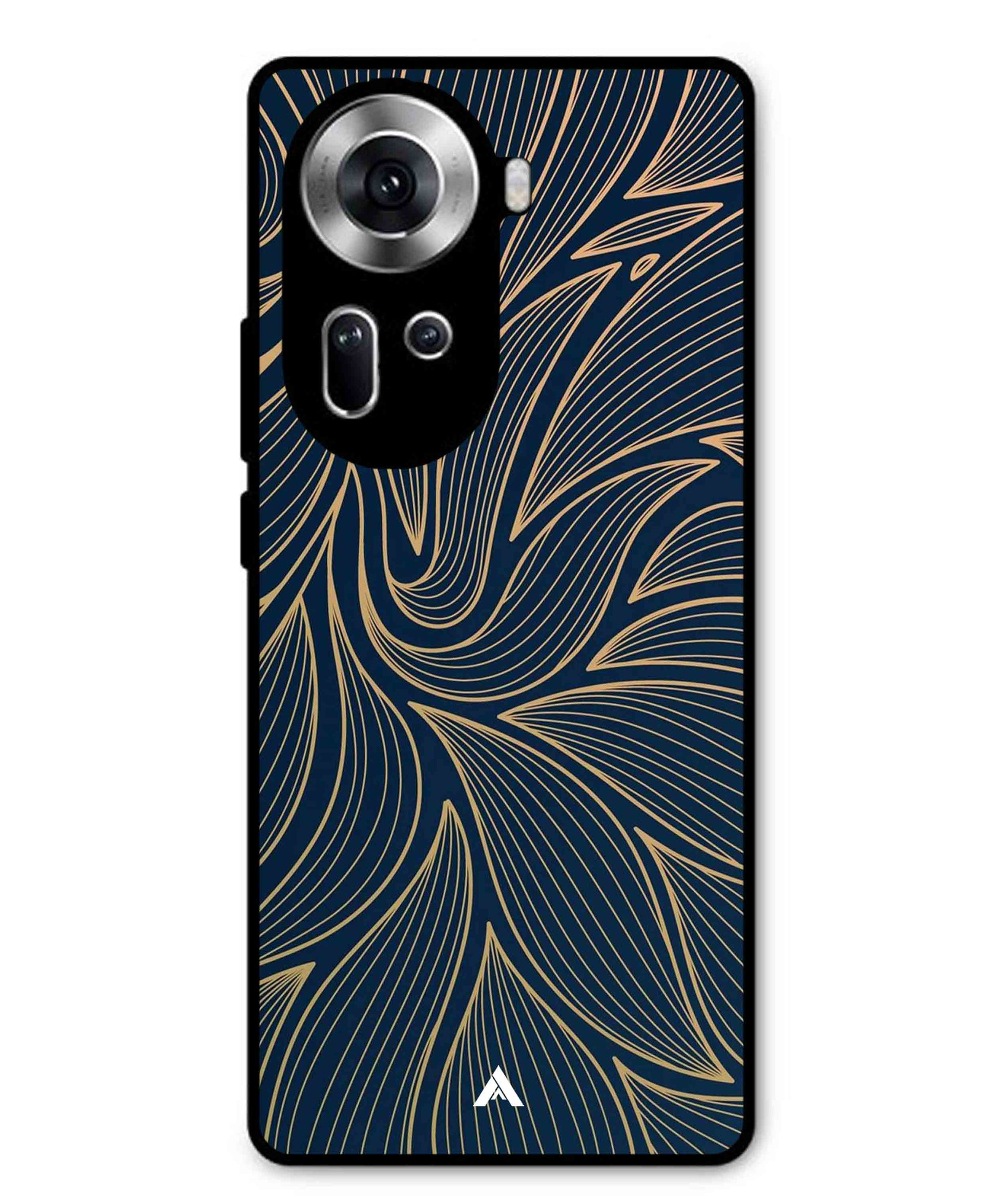 Stripe Pattern 18 Metal Back Cover Phone Case for Oppo Reno 11