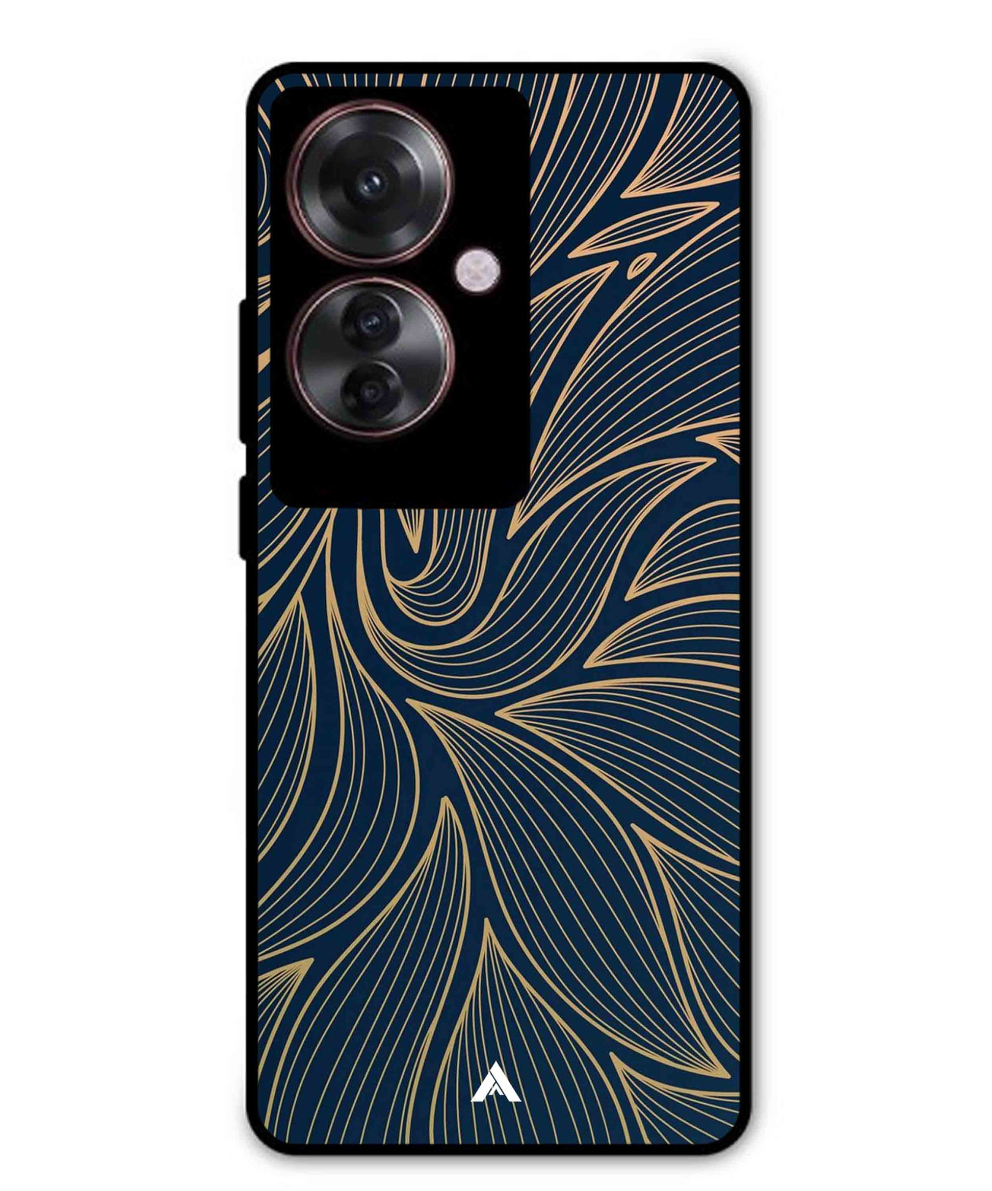 Stripe Pattern 18 Metal Back Cover Phone Case for Oppo Reno 11F