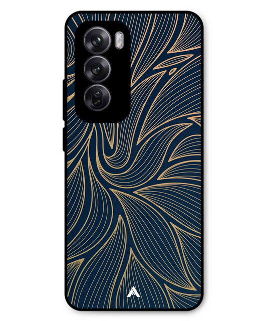 Stripe Pattern 18 Metal Back Cover Phone Case for Oppo Reno 12 Pro