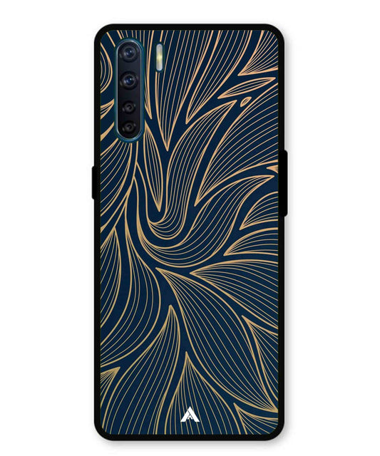 Stripe Pattern 18 Metal Back Cover Phone Case for Oppo Reno 3