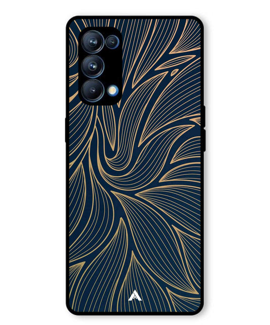 Stripe Pattern 18 Metal Back Cover Phone Case for Oppo Reno 5 Pro