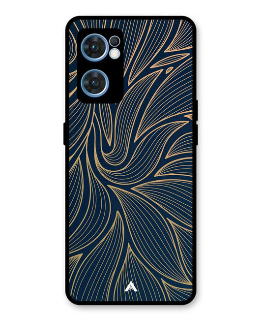 Stripe Pattern 18 Metal Back Cover Phone Case for Oppo Reno 7 4G