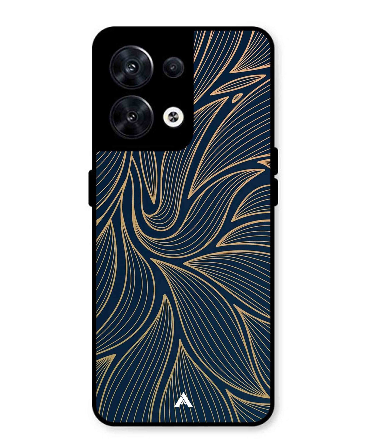 Stripe Pattern 18 Metal Back Cover Phone Case for Oppo Reno 8