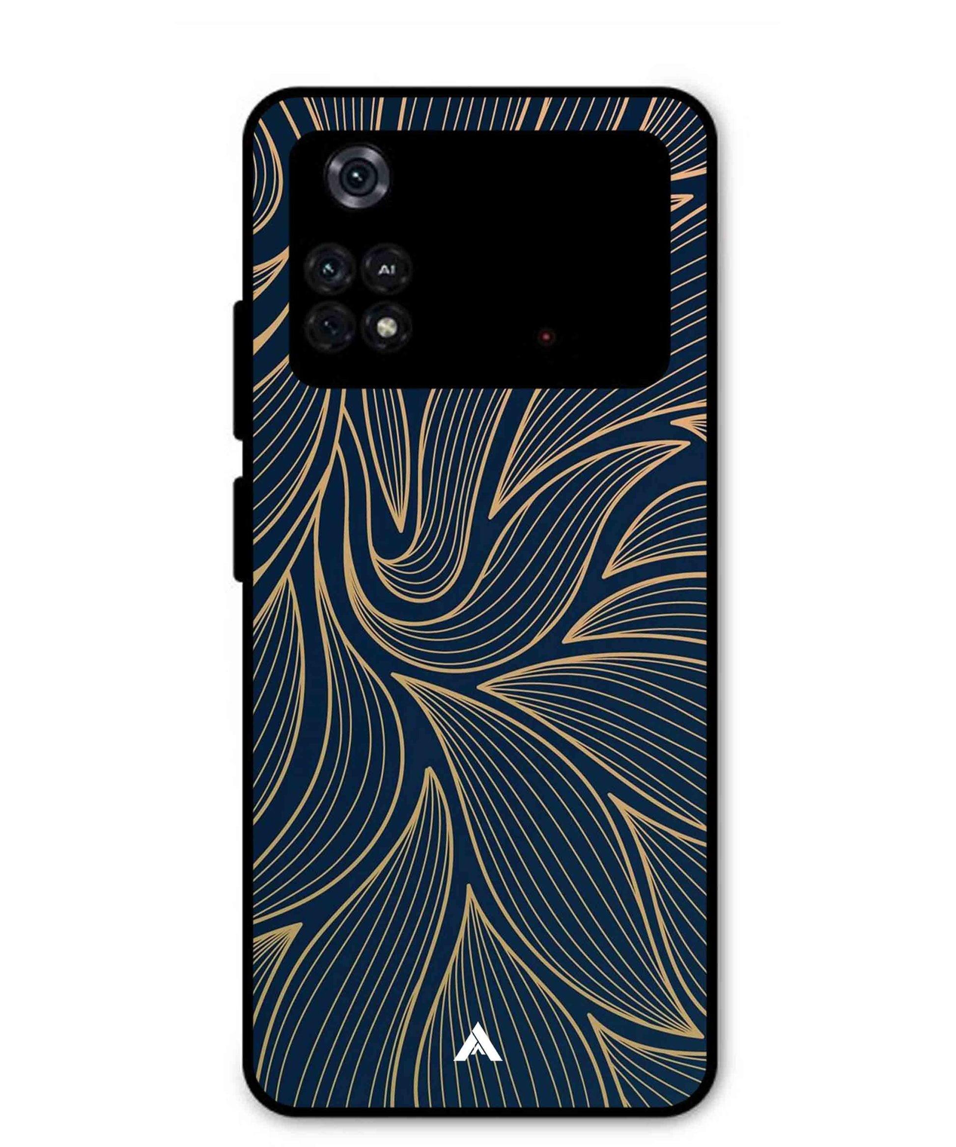 Stripe Pattern 18 Metal Back Cover Phone Case for Poco M4 Pro 4G