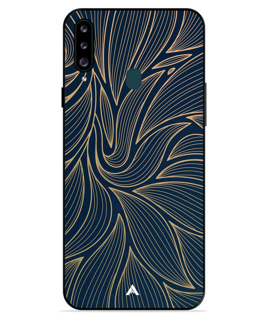 Stripe Pattern 18 Metal Back Cover Phone Case for Samsung Galaxy A20s