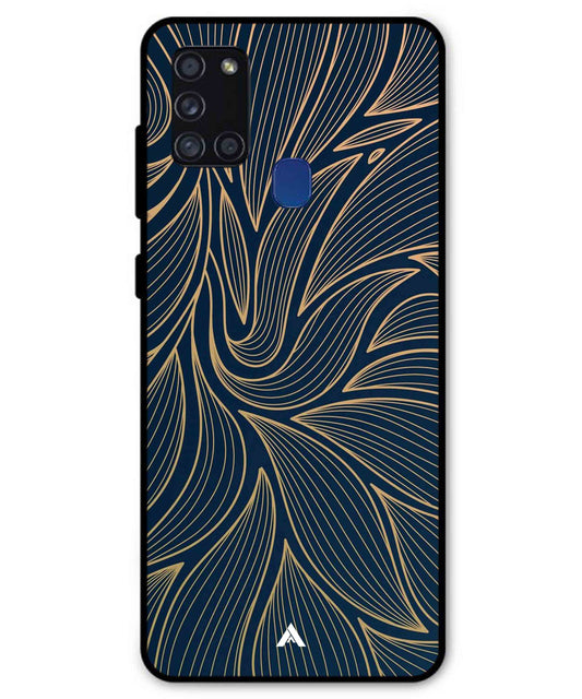 Stripe Pattern 18 Metal Back Cover Phone Case for Samsung Galaxy A21s