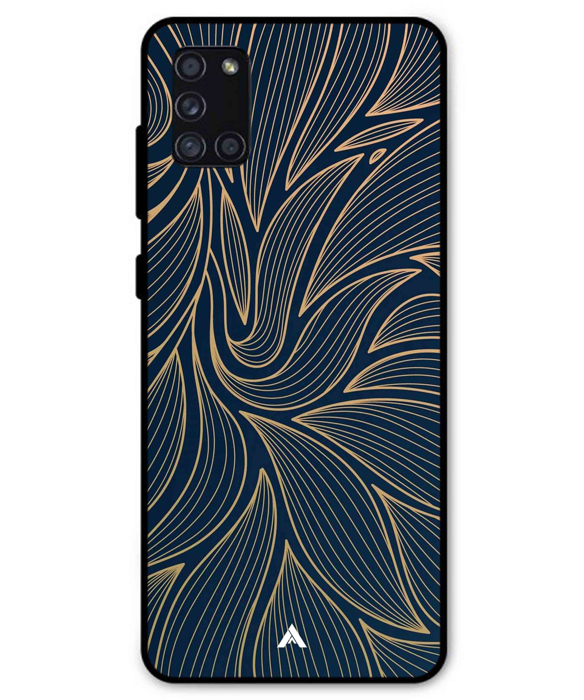 Stripe Pattern 18 Metal Back Cover Phone Case for Samsung Galaxy A31