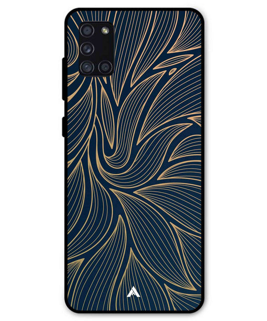 Stripe Pattern 18 Metal Back Cover Phone Case for Samsung Galaxy A31