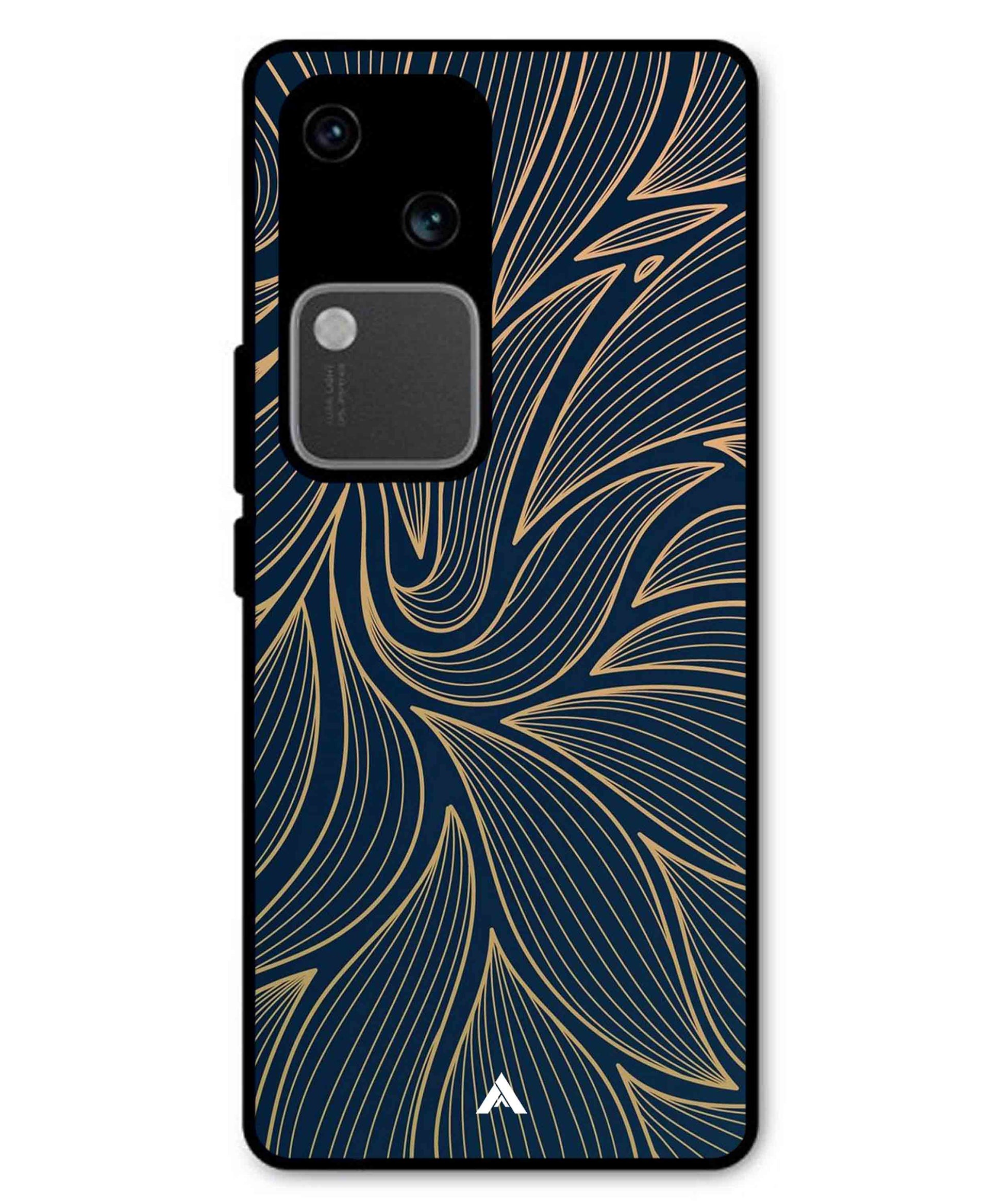 Stripe Pattern 18 Metal Back Cover Phone Case for Vivo v30
