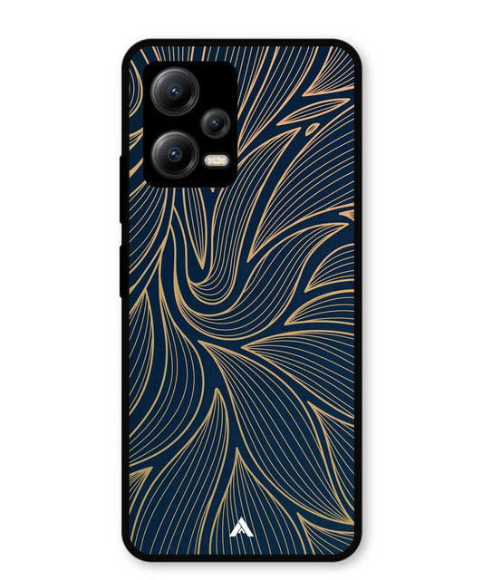Stripe Pattern 18 Metal Back Cover Phone Case for Xiaomi Redmi Note 12 5G