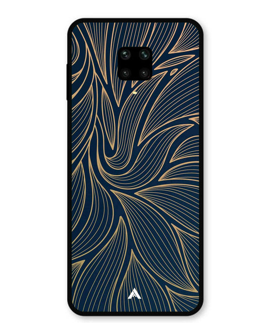 Stripe Pattern 18 Metal Back Cover Phone Case for Xiaomi Redmi Note 9 Pro