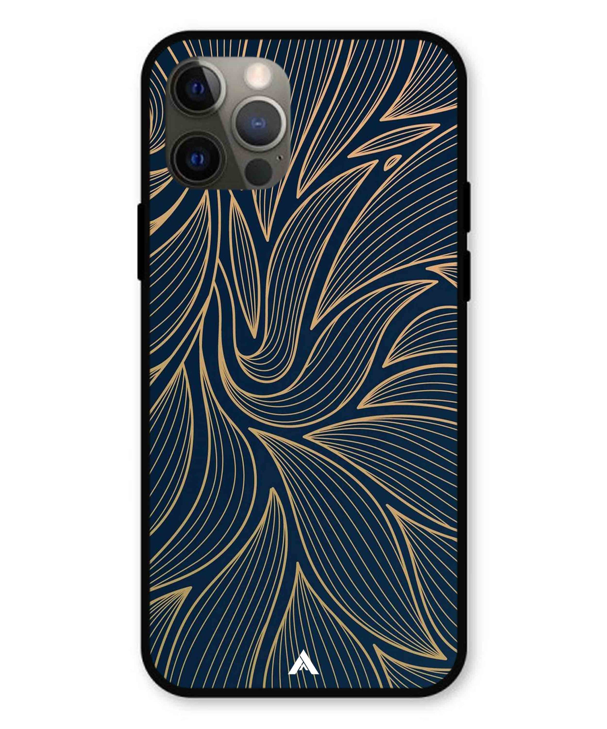 Stripe Pattern 18 Metal Back Cover Phone Case for iPhone 12 Pro