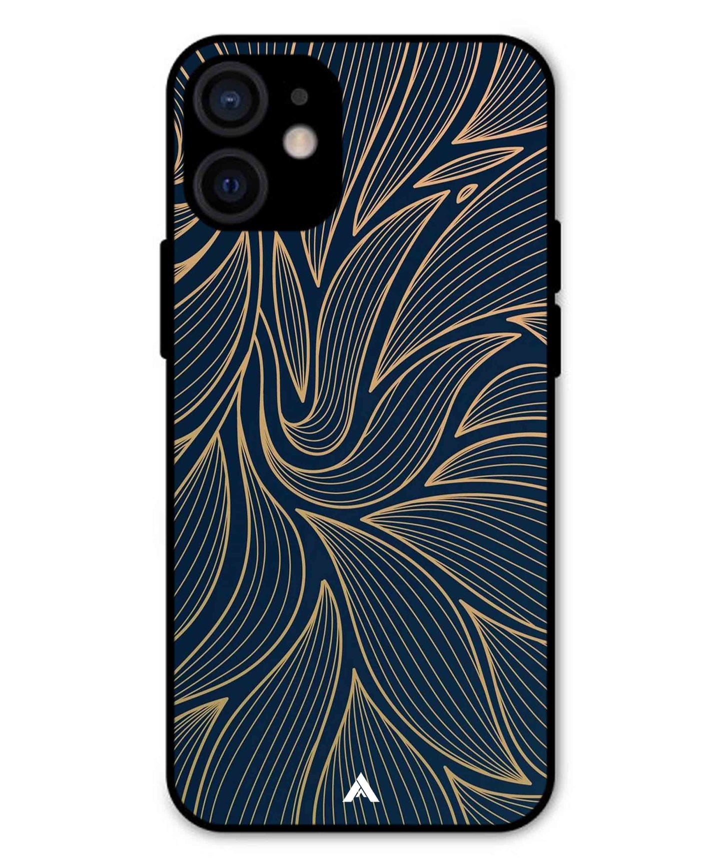 Stripe Pattern 18 Metal Back Cover Phone Case for iPhone 13 Mini