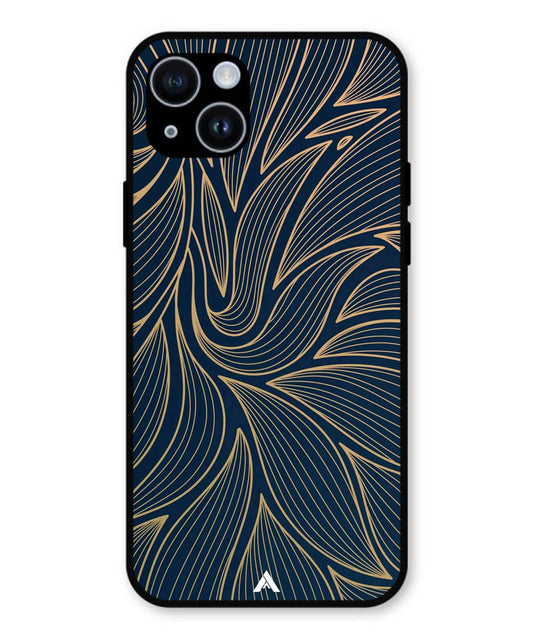 Stripe Pattern 18 Metal Back Cover Phone Case for iPhone 15