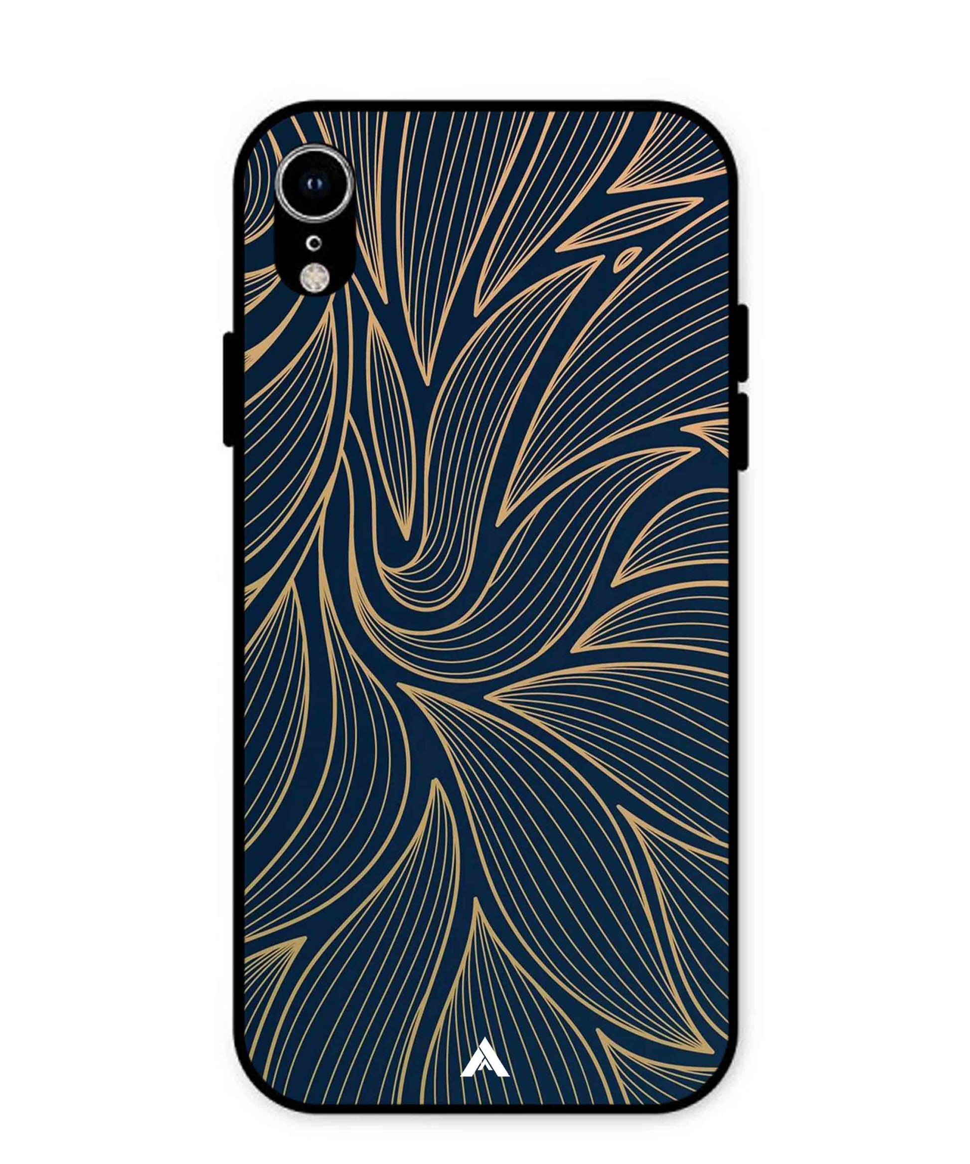 Stripe Pattern 18 Metal Back Cover Phone Case for iPhone Xr