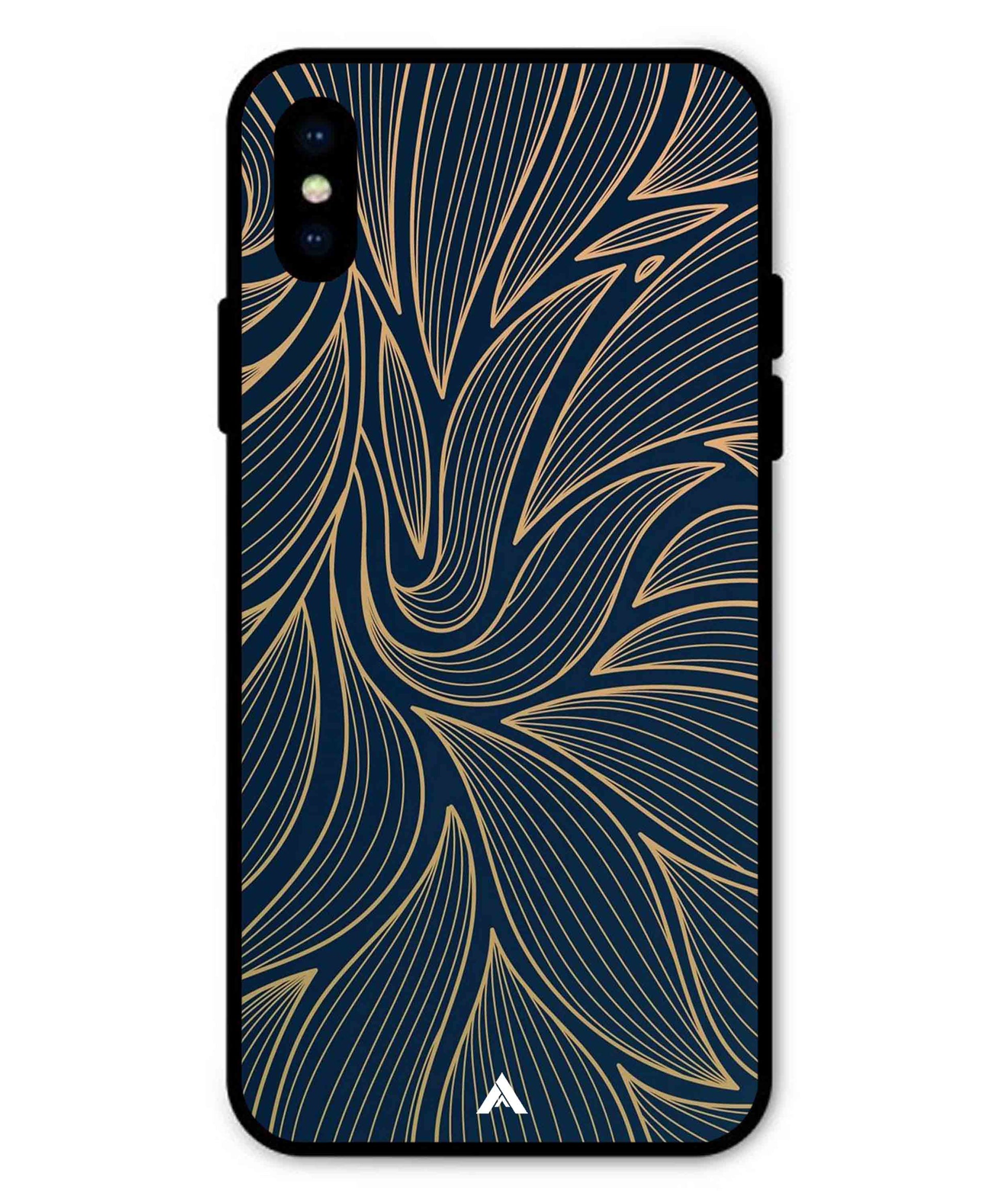 Stripe Pattern 18 Metal Back Cover Phone Case for iPhone Xs