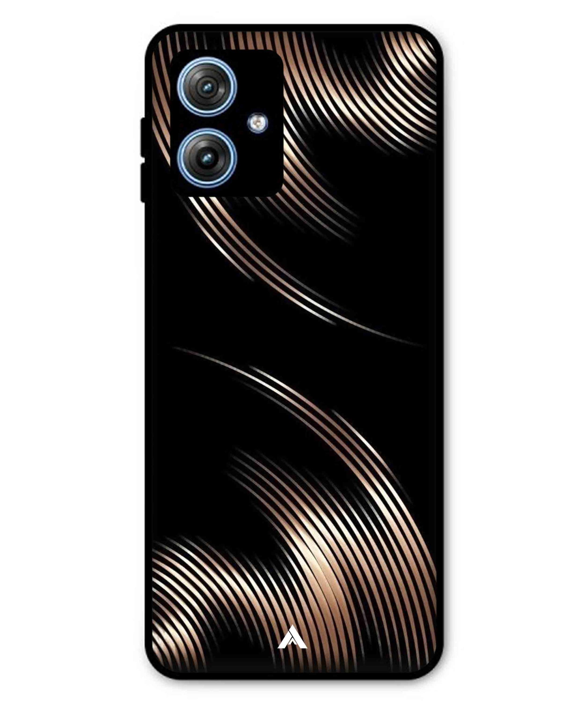 Stripe Pattern 1 Metal Back Cover Phone Case for Moto G54