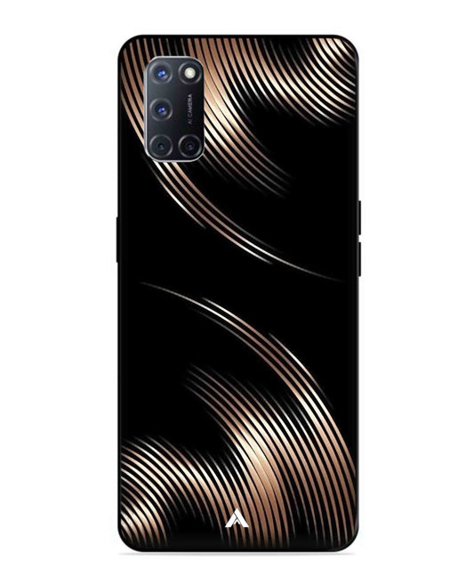 Stripe Pattern 1 Metal Back Cover Phone Case for Oppo A52
