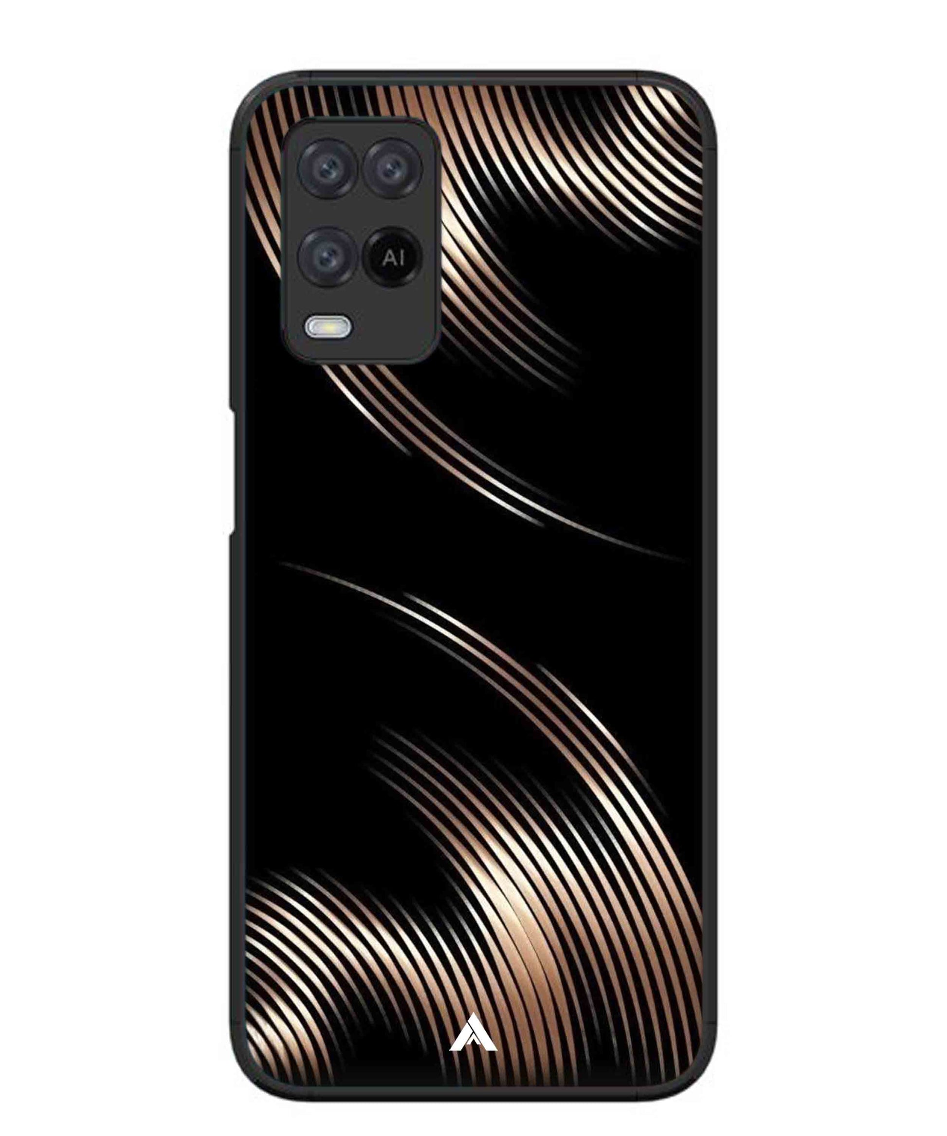 Stripe Pattern 1 Metal Back Cover Phone Case for Oppo A54