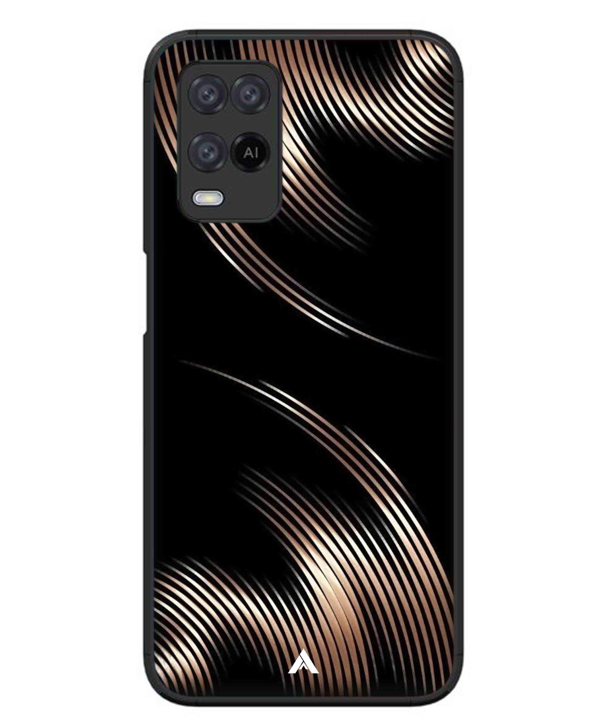 Stripe Pattern 1 Metal Back Cover Phone Case for Oppo A74