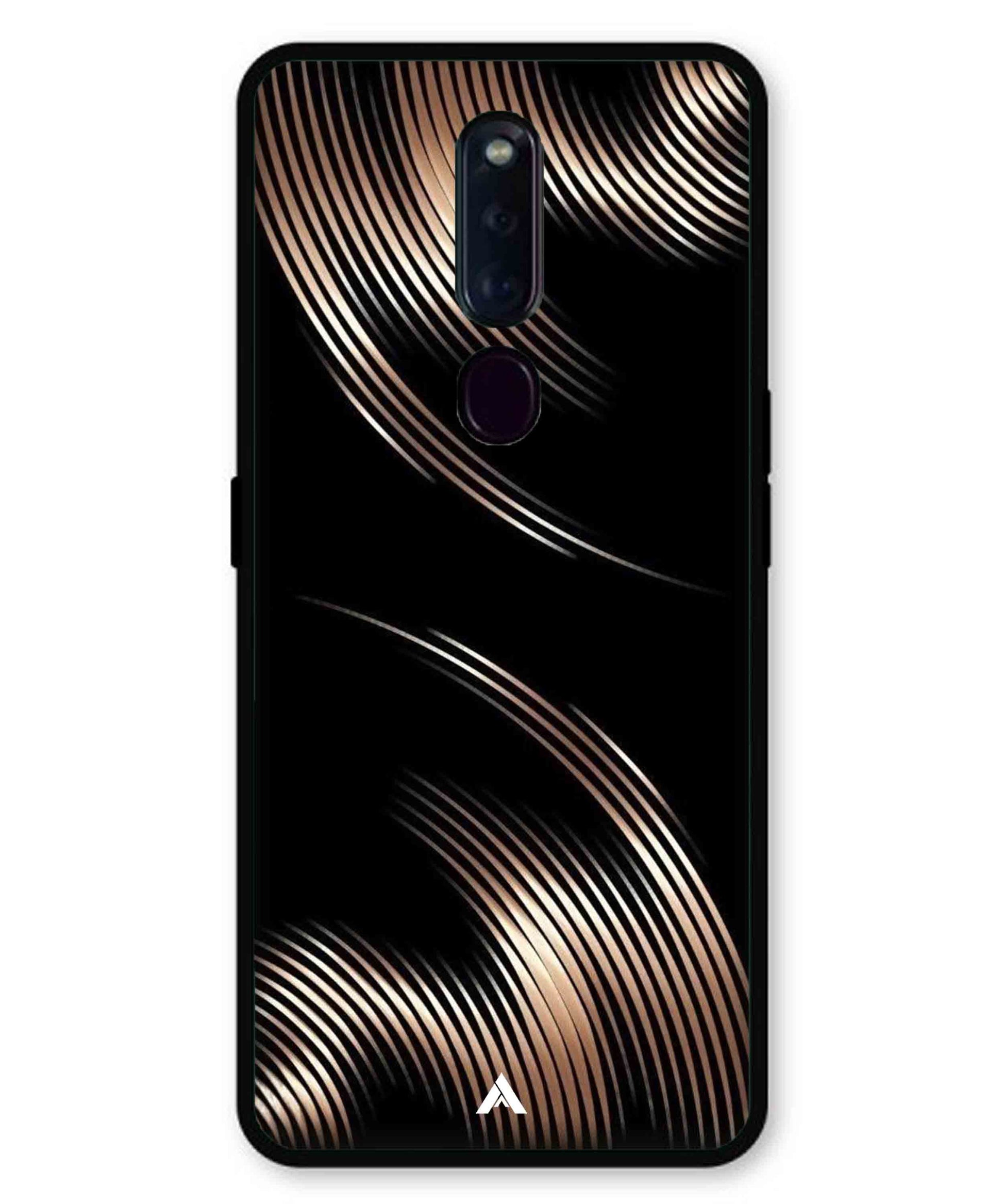 Stripe Pattern 1 Metal Back Cover Phone Case for Oppo F11 Pro