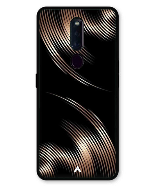Stripe Pattern 1 Metal Back Cover Phone Case for Oppo F11 Pro