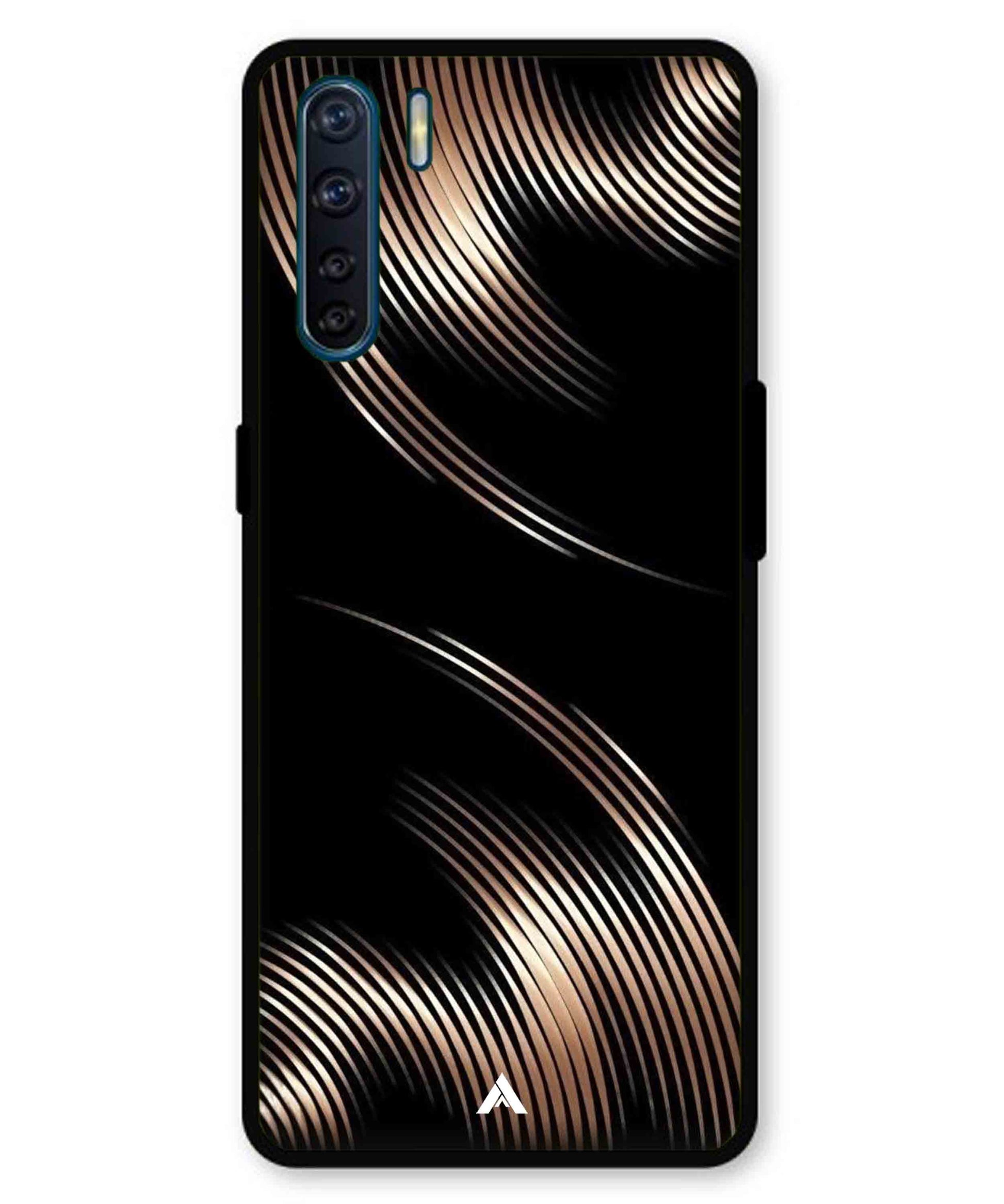 Stripe Pattern 1 Metal Back Cover Phone Case for Oppo F15