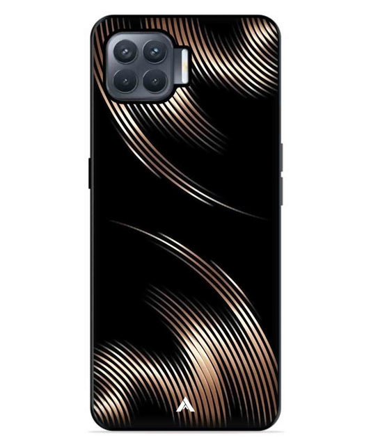 Stripe Pattern 1 Metal Back Cover Phone Case for Oppo F17 Pro