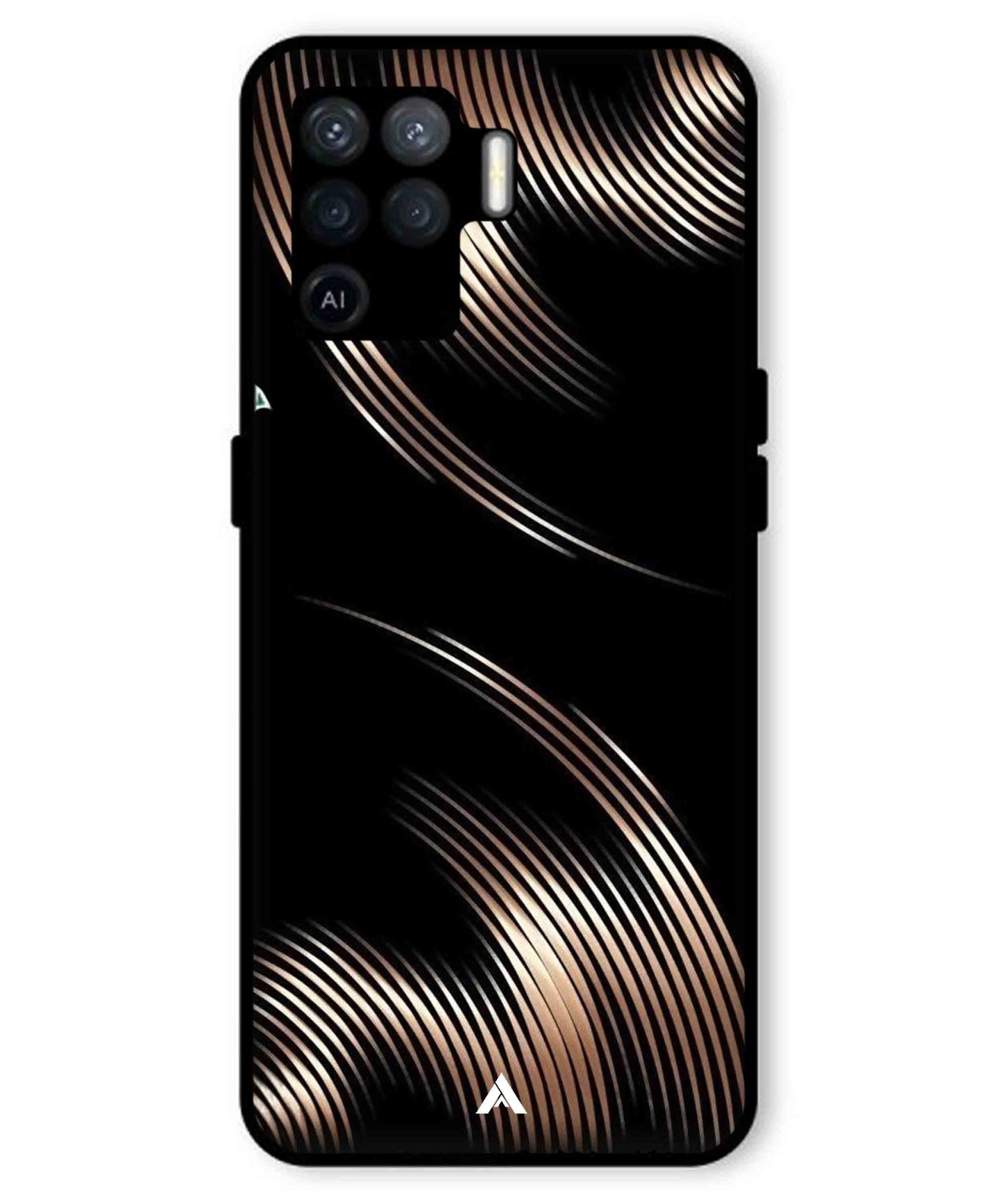 Stripe Pattern 1 Metal Back Cover Phone Case for Oppo F19 Pro