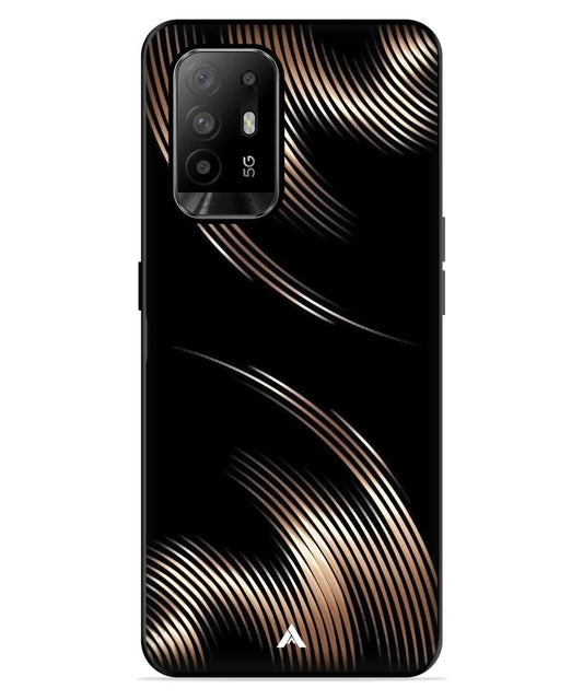 Stripe Pattern 1 Metal Back Cover Phone Case for Oppo F19 Pro Plus