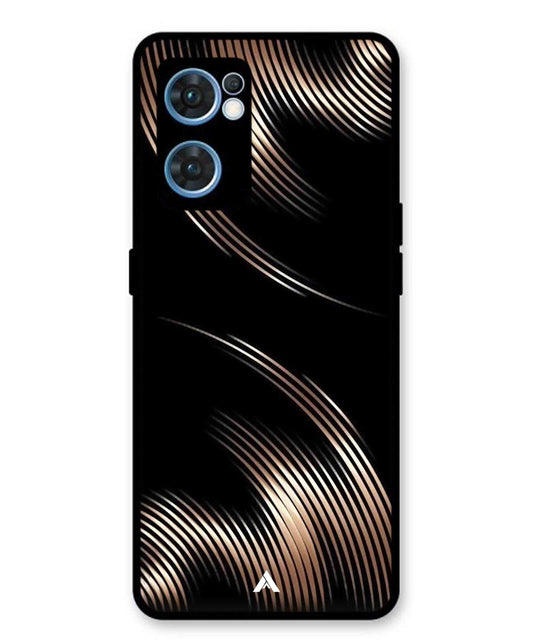 Stripe Pattern 1 Metal Back Cover Phone Case for Oppo F21 Pro 4G