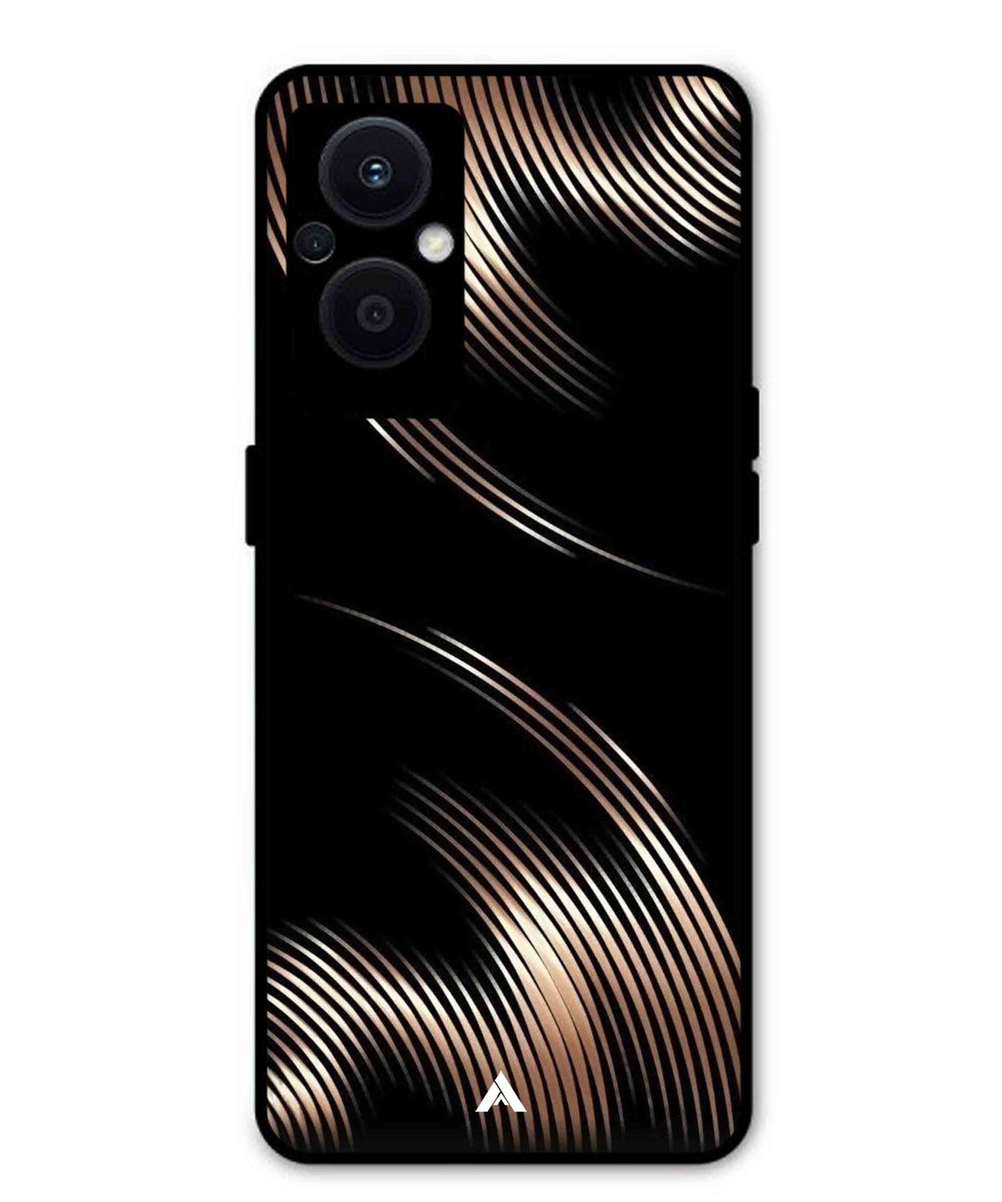 Stripe Pattern 1 Metal Back Cover Phone Case for Oppo F21 Pro 5G