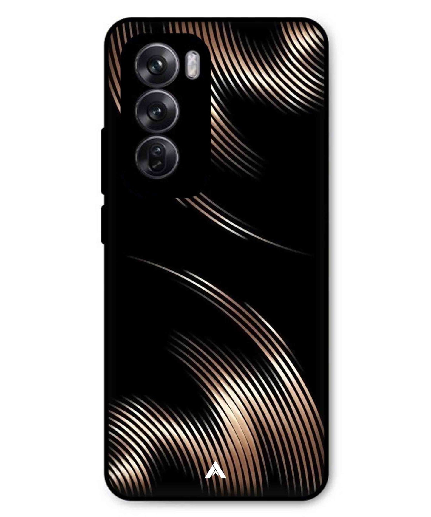 Stripe Pattern 1 Metal Back Cover Phone Case for Oppo Reno 12 Pro