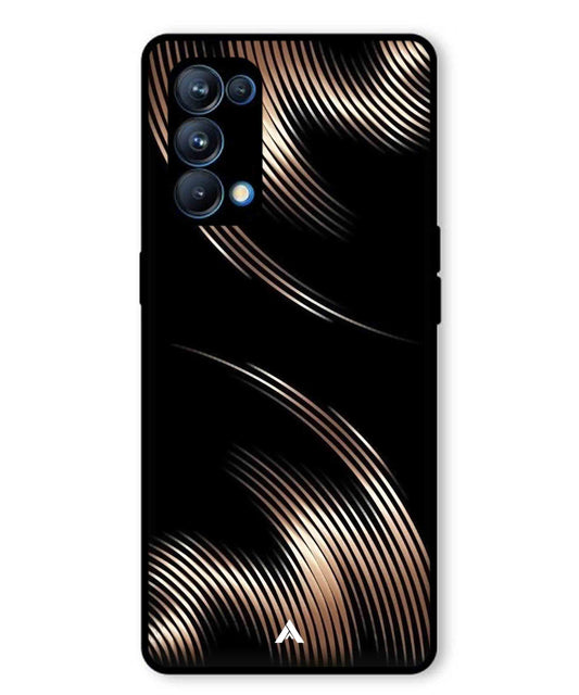 Stripe Pattern 1 Metal Back Cover Phone Case for Oppo Reno 5 Pro