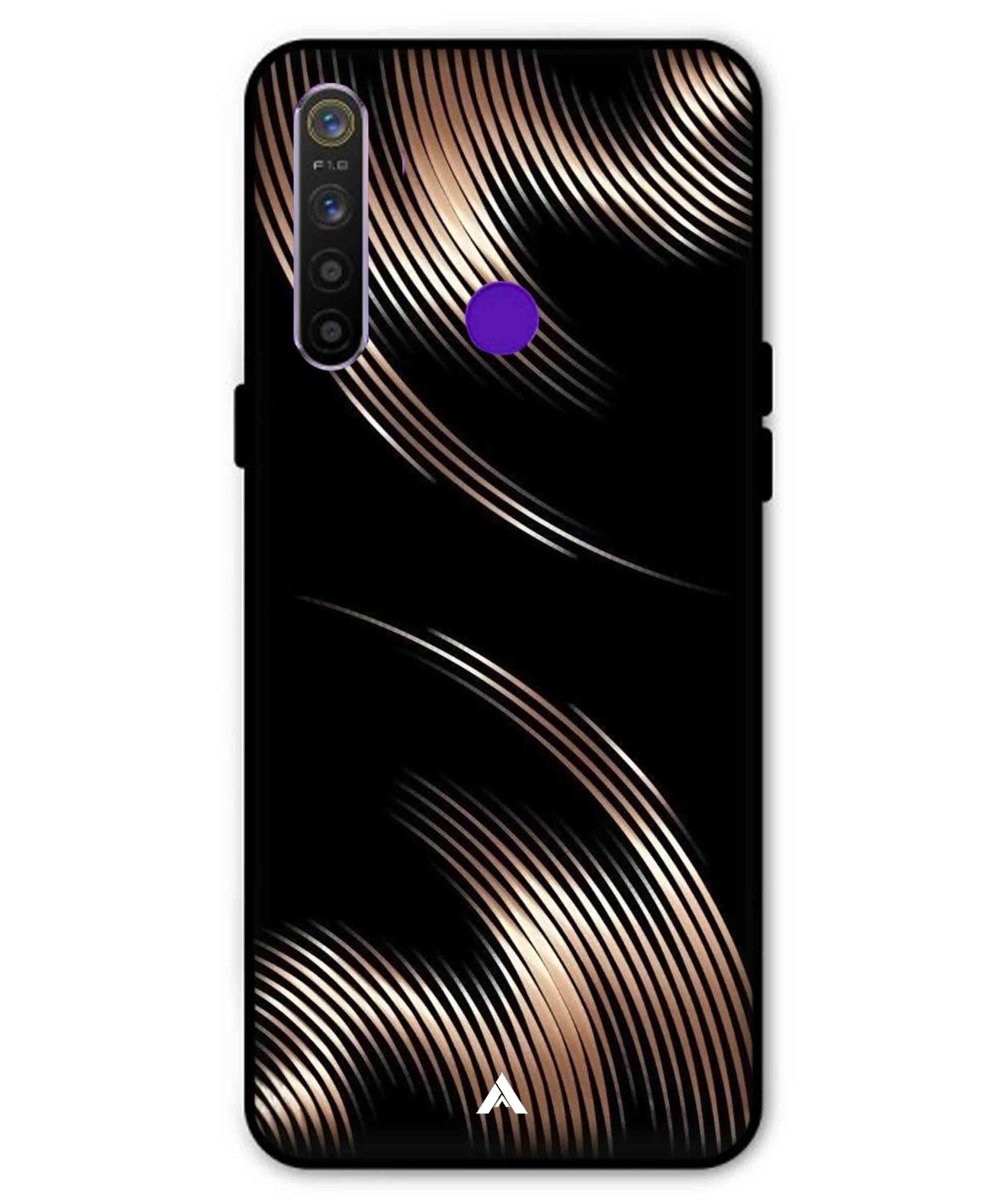 Stripe Pattern 1 Metal Back Cover Phone Case for Realme 5