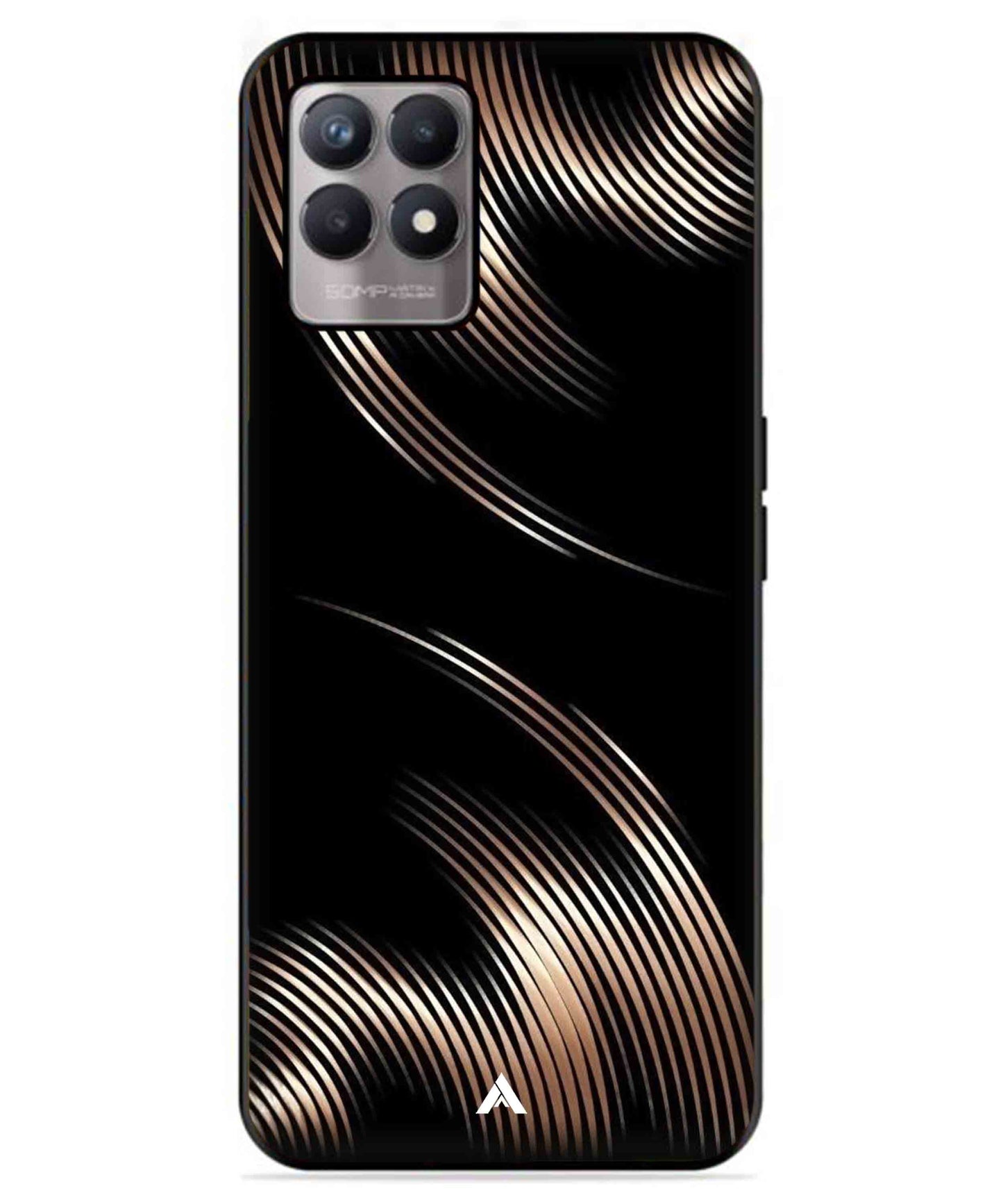 Stripe Pattern 1 Metal Back Cover Phone Case for Realme 8 4G