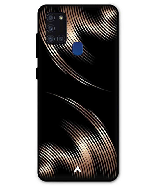 Stripe Pattern 1 Metal Back Cover Phone Case for Samsung Galaxy A21s