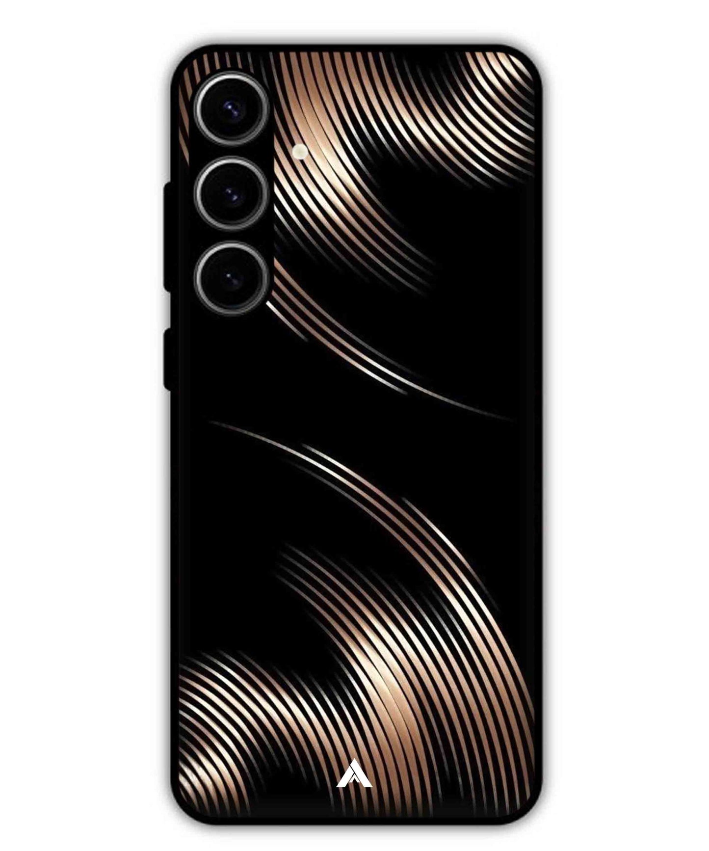 Stripe Pattern 1 Metal Back Cover Phone Case for Samsung Galaxy S24 Plus