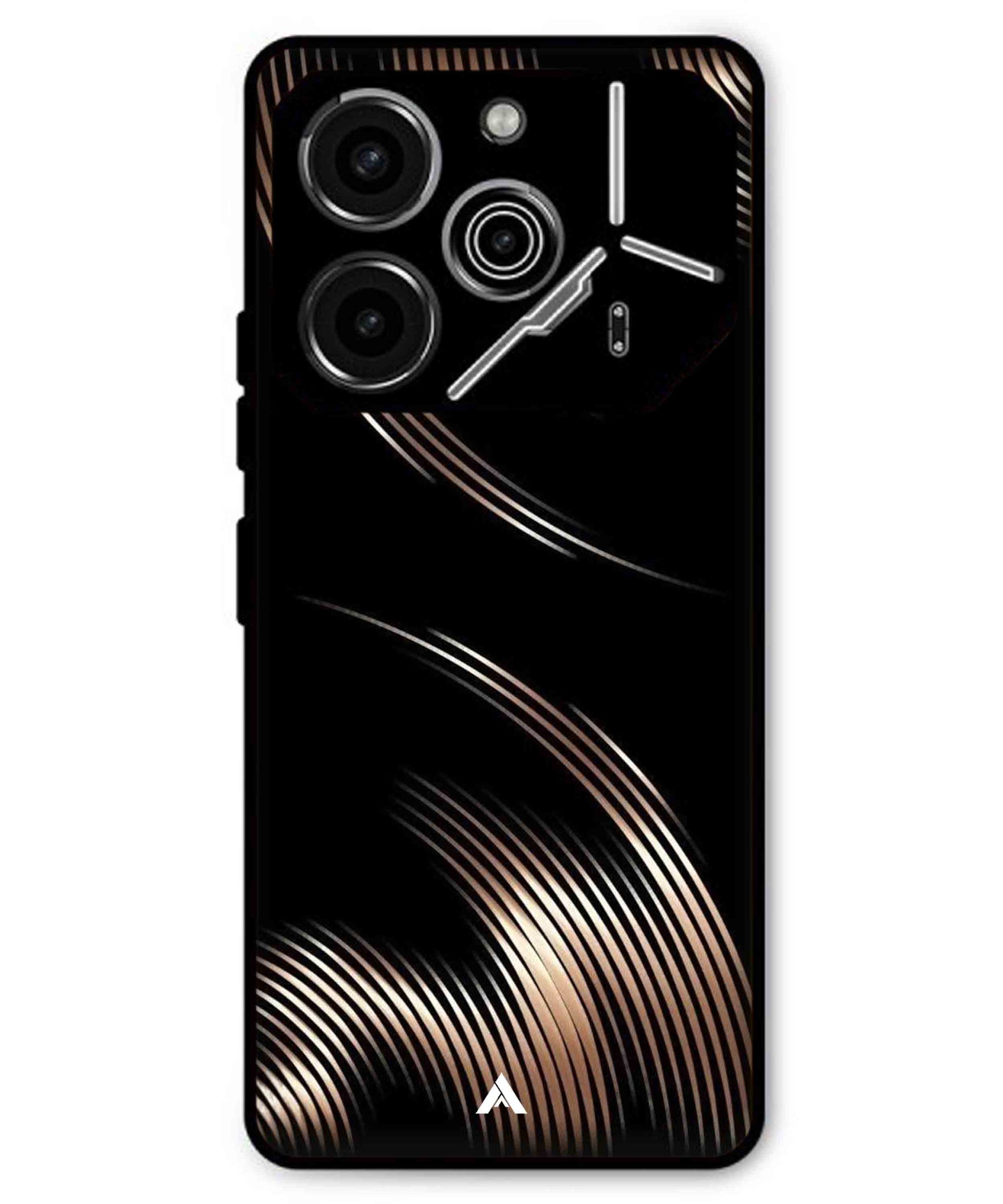 Stripe Pattern 1 Metal Back Cover Phone Case for Tecno Pova 6